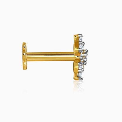Gold Vanya Flora Lab Grown Diamond Nose Pin