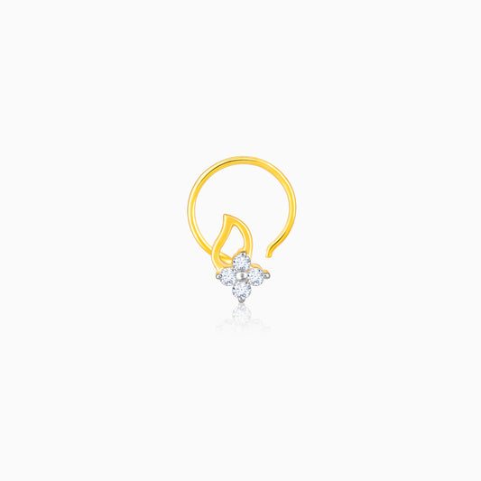 Gold Love's Blossom Diamond Nose Pin
