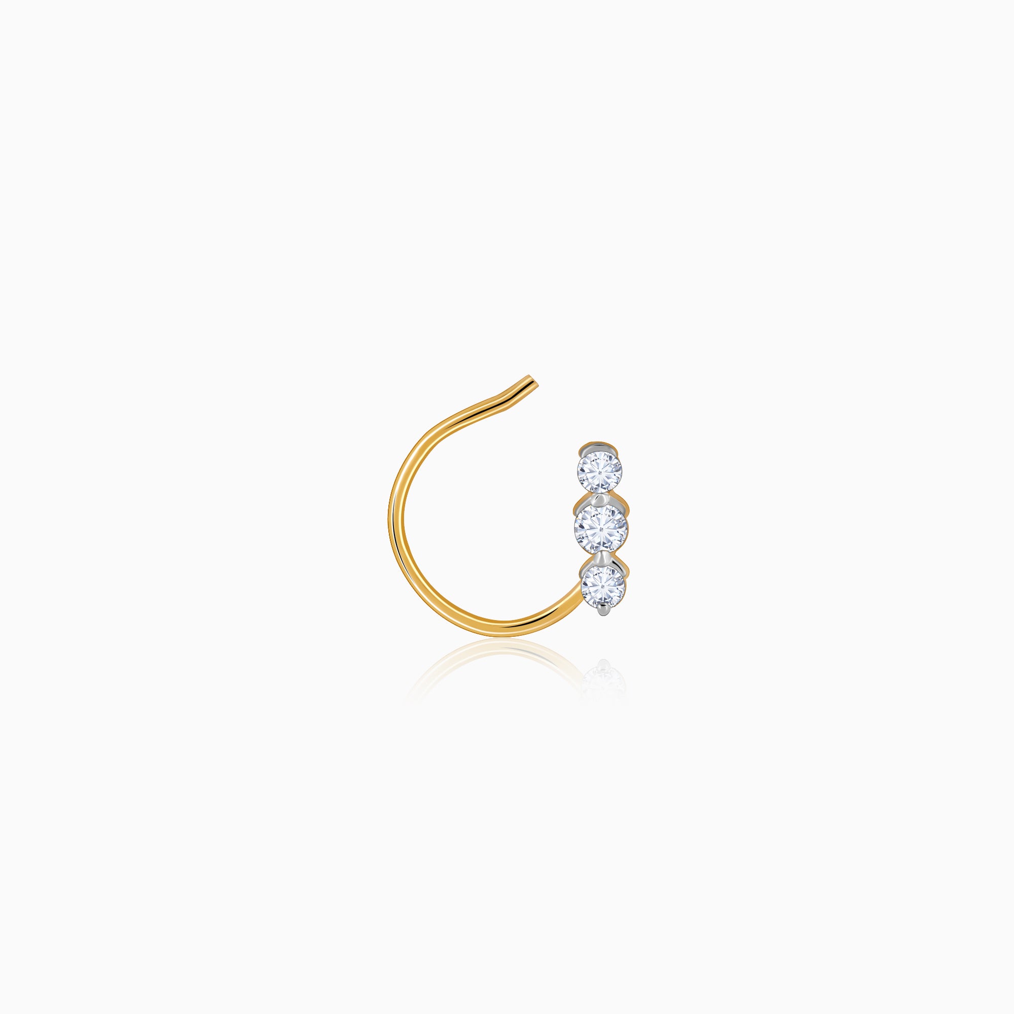 Gold Trio Diamond Nose Pin - Image 1