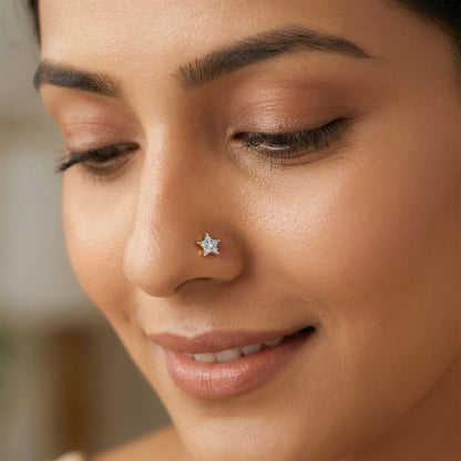 Gold Zaria Polaris Lab Grown Diamond Nose Pin