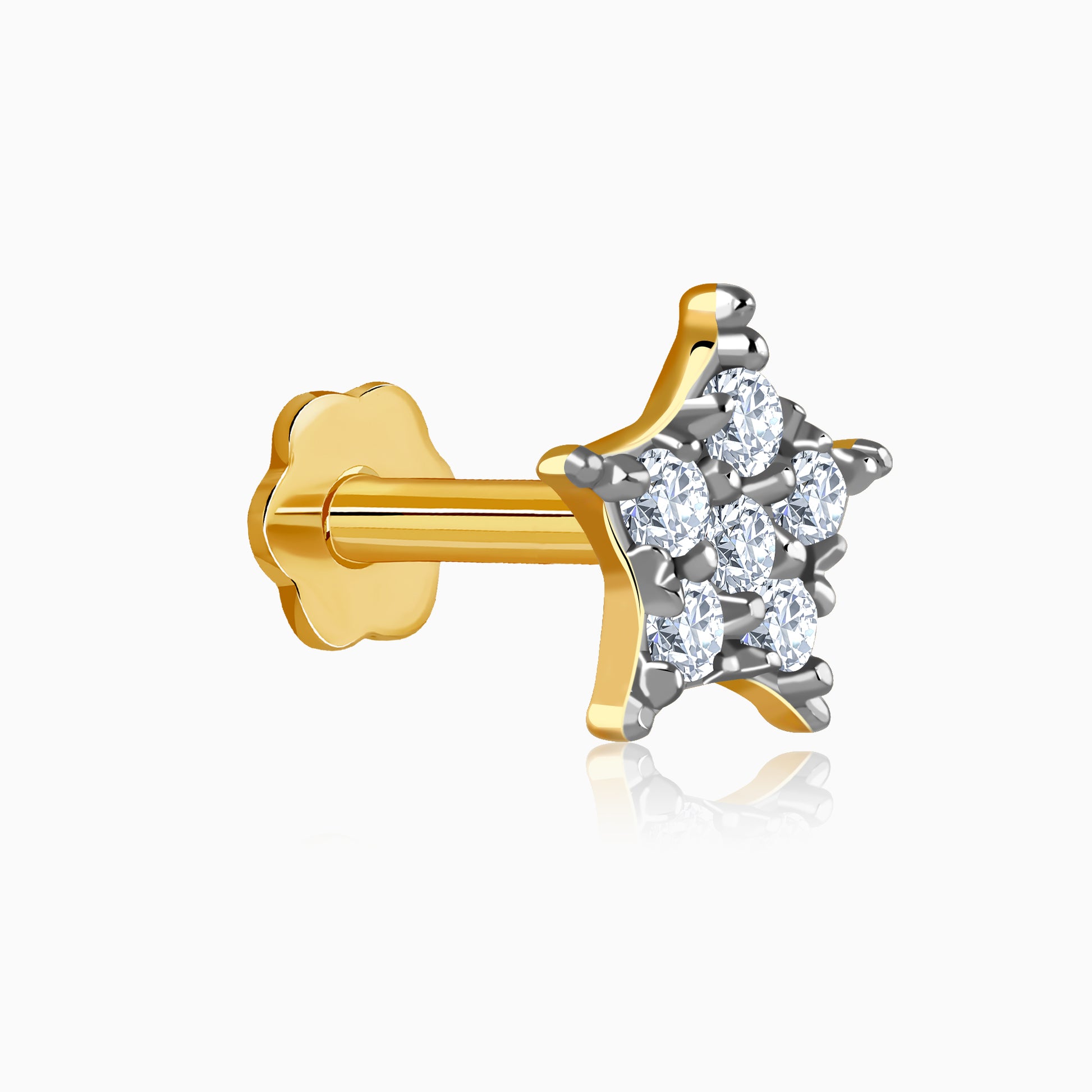 Gold Zaria Polaris Lab Grown Diamond Nose Pin