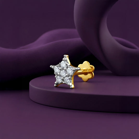 Gold Zaria Polaris Lab Grown Diamond Nose Pin