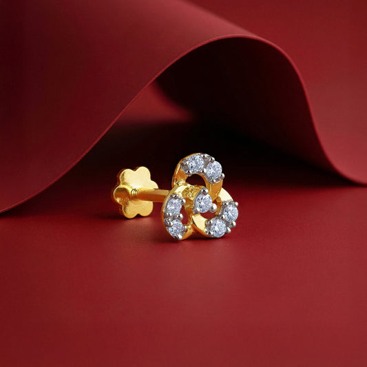 Gold Bloomcurve Lab Grown Diamond Nose Pin