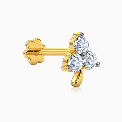 Gold Floral Hope Lab Grown Diamond Nose Pin