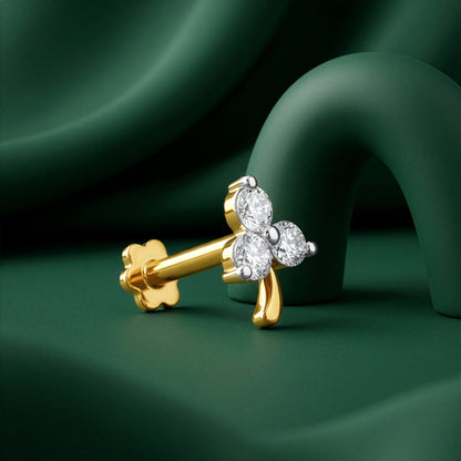 Gold Floral Hope Lab Grown Diamond Nose Pin