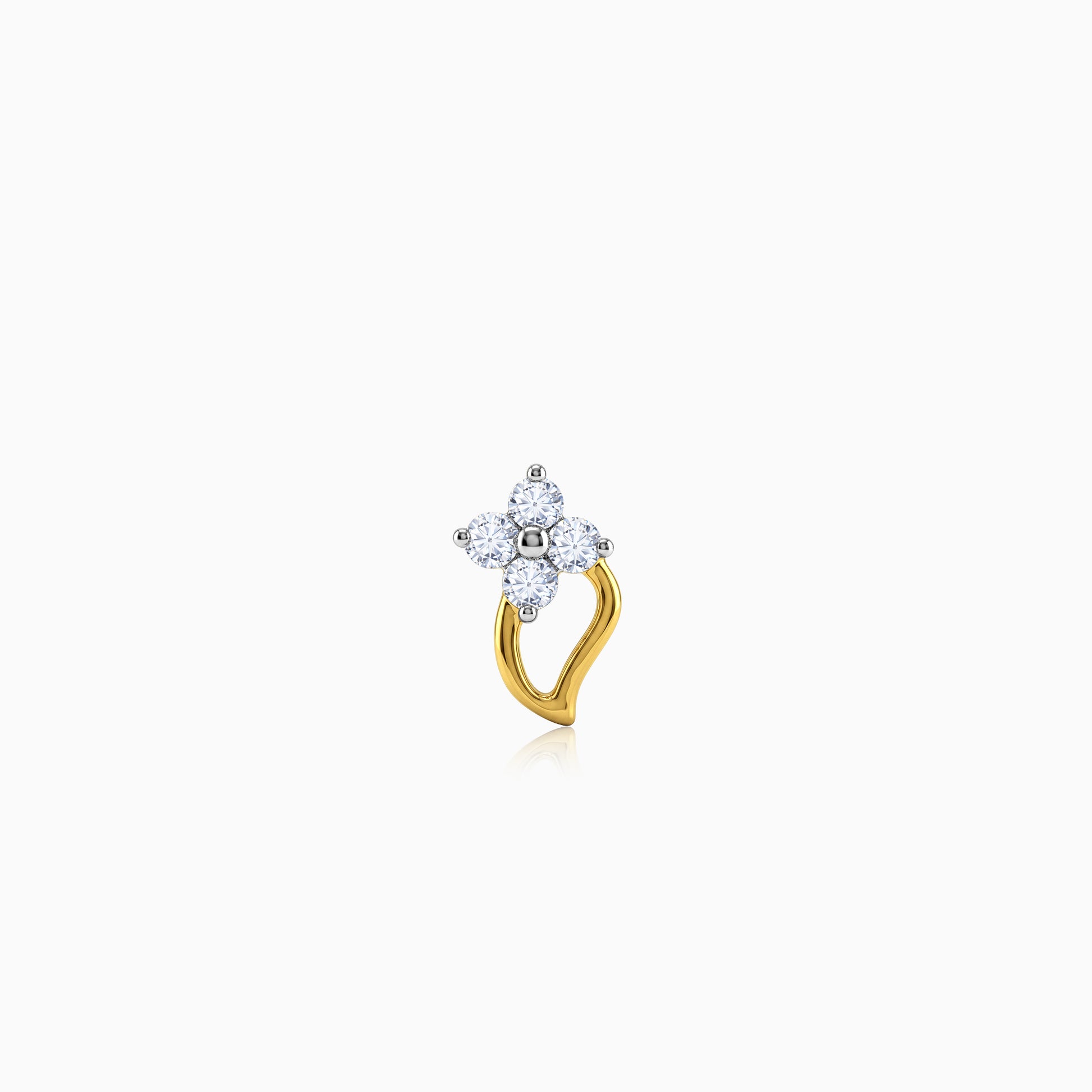Gold Floral Life Lab Grown Diamond Nose Pin