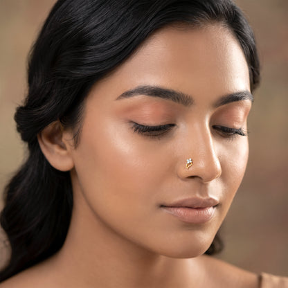 Gold Floral Life Lab Grown Diamond Nose Pin