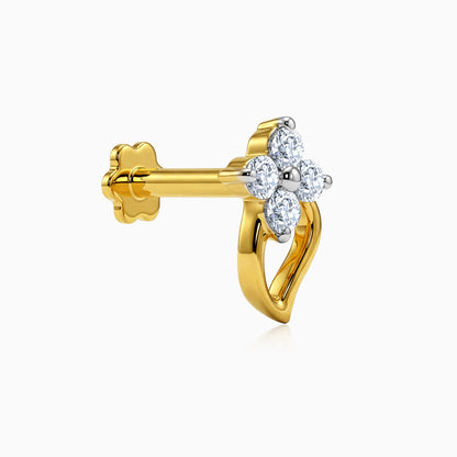 Gold Floral Life Lab Grown Diamond Nose Pin
