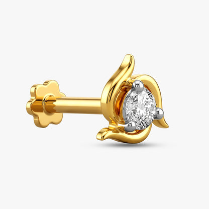 Gold Lunar Twist Lab Grown Diamond Nose Pin