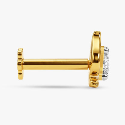 Gold Lunar Twist Lab Grown Diamond Nose Pin