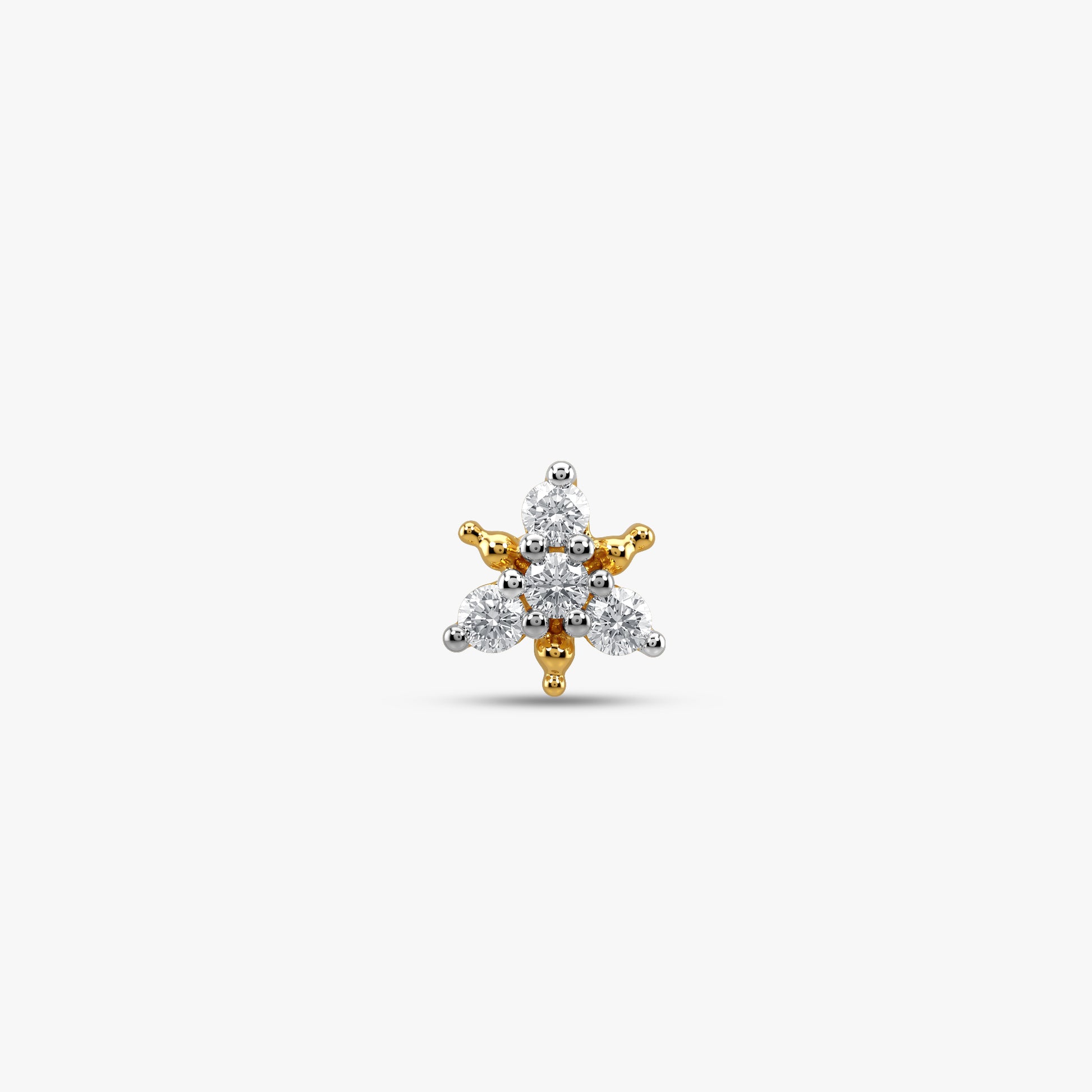 Gold Starlit Bloom Lab Grown Diamond Nose Pin