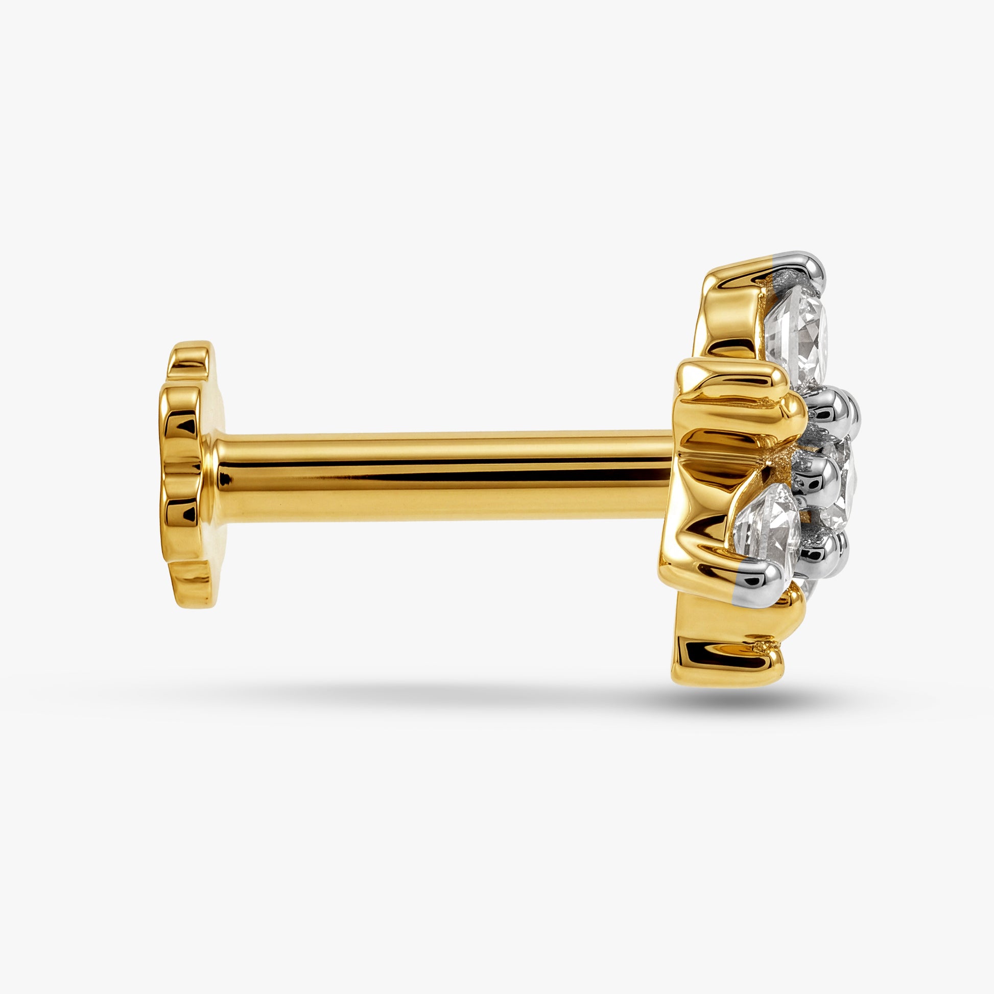 Gold Starlit Bloom Lab Grown Diamond Nose Pin