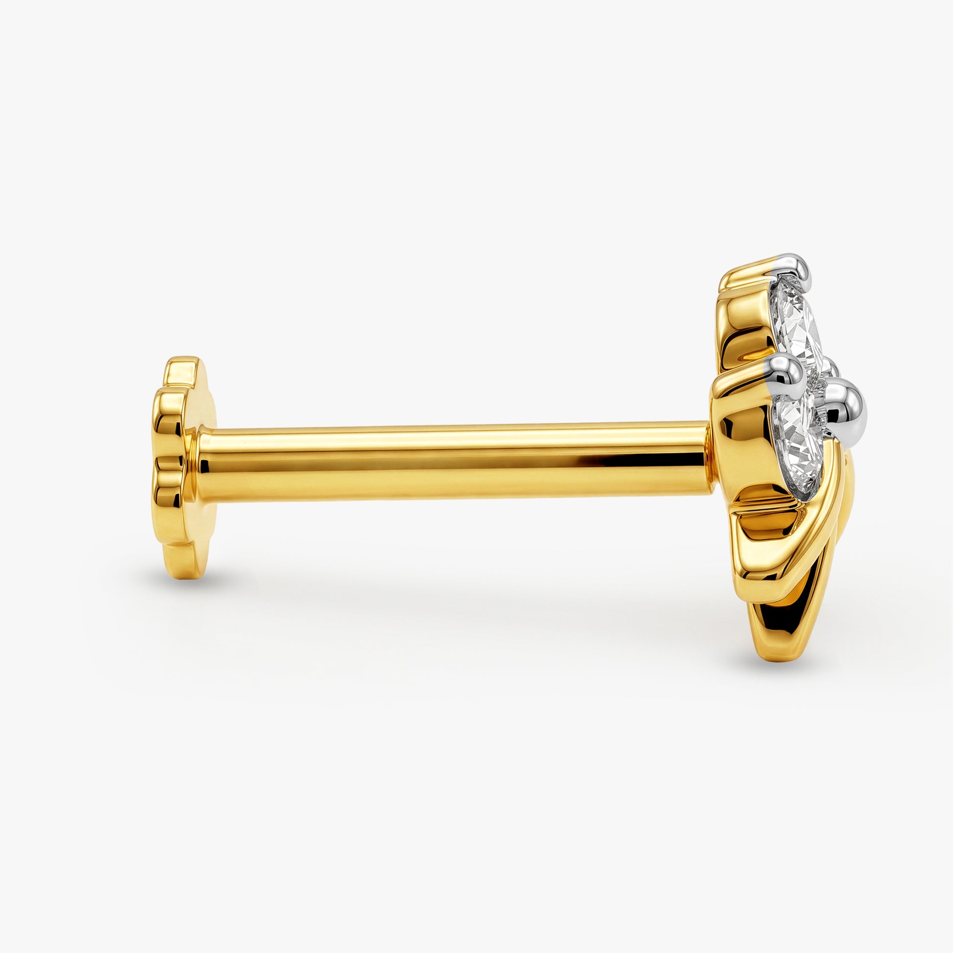 Gold Dawn Petals Lab Grown Diamond Nose Pin
