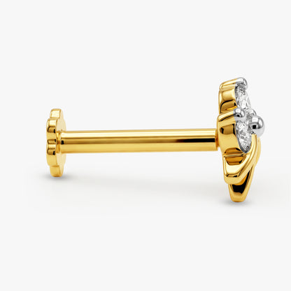 Gold Dawn Petals Lab Grown Diamond Nose Pin