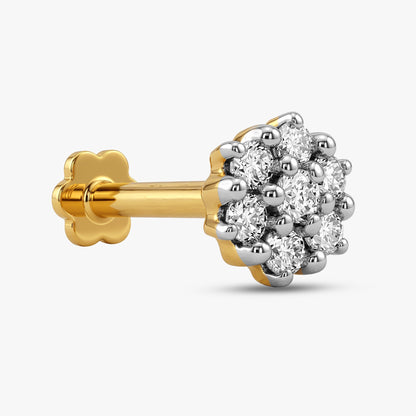 Gold Snowlight Bloom Lab Grown Diamond Nose Pin