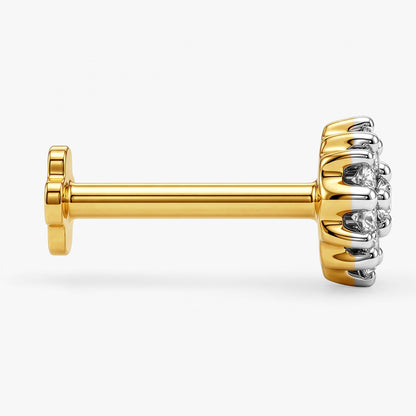 Gold Snowlight Bloom Lab Grown Diamond Nose Pin