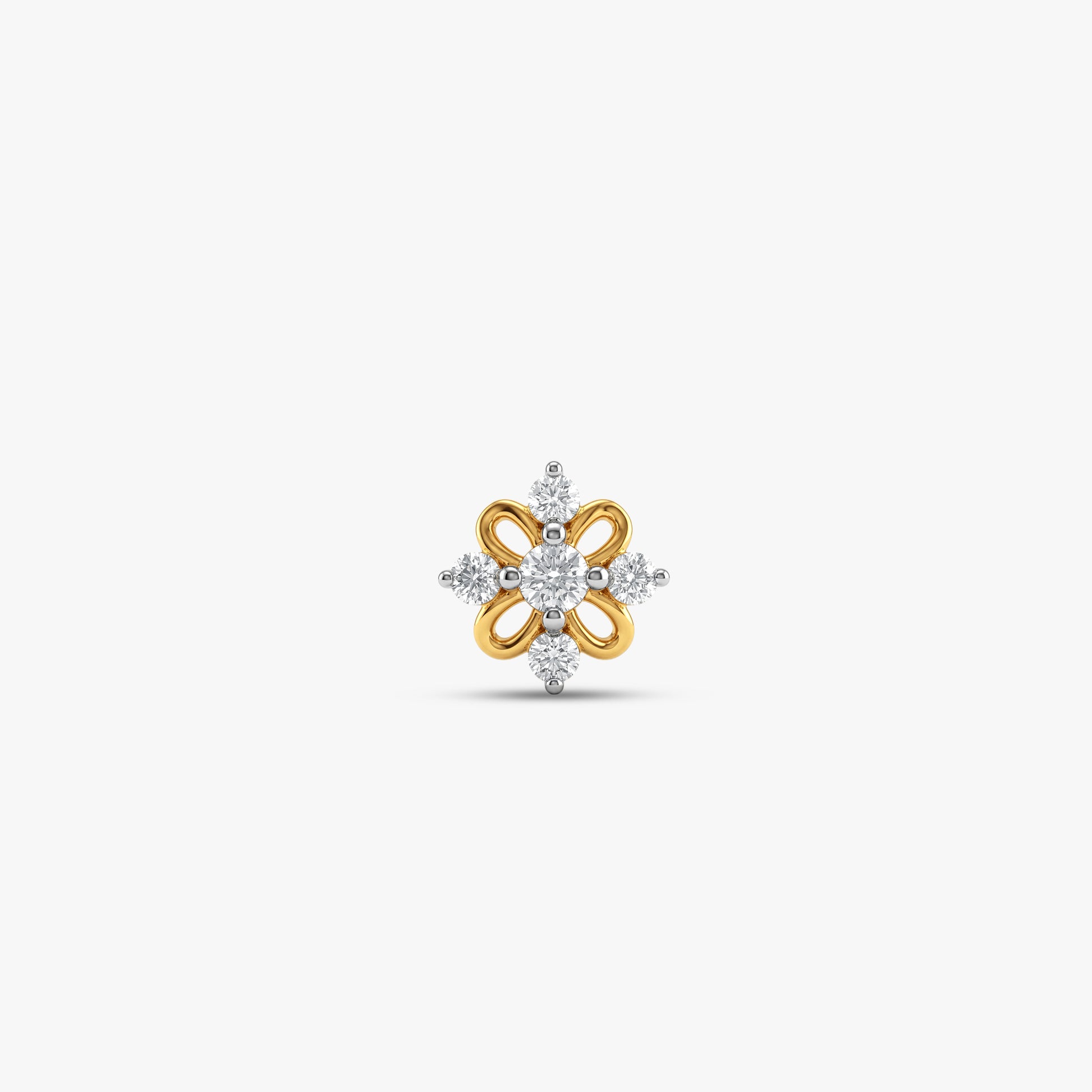 Gold Fleur Lumiere Lab Grown Diamond Nose Pin