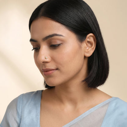 Gold Fleur Lumiere Lab Grown Diamond Nose Pin