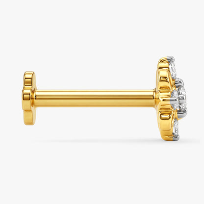 Gold Fleur Lumiere Lab Grown Diamond Nose Pin