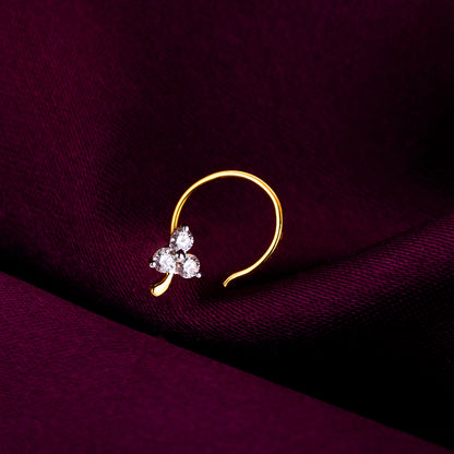 Gold Bloom In Love Diamond Nose Pin