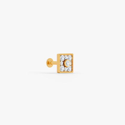 Gold Vertex Shine Lab Grown Diamond Nose Pin