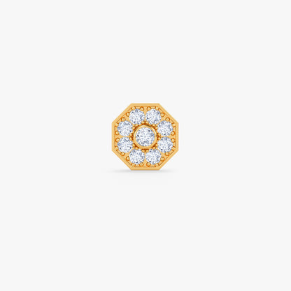 Gold Nova Halo Lab Grown Diamond Nose Pin