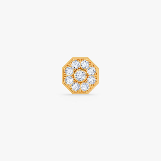 Gold Nova Halo Lab Grown Diamond Nose Pin