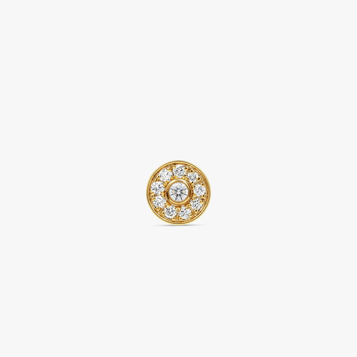Gold Aura Circle Lab Grown Diamond Nose Pin