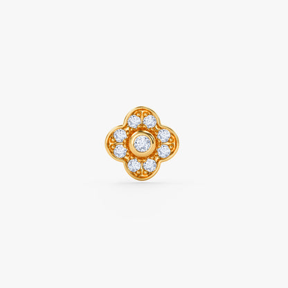 Gold Fleur Glow Lab Grown Diamond Nose Pin