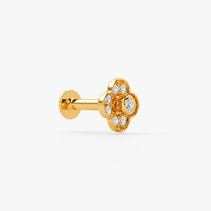 Gold Fleur Glow Lab Grown Diamond Nose Pin