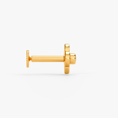 Gold Fleur Glow Lab Grown Diamond Nose Pin