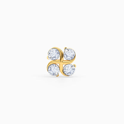 Gold Floral Bloom Lab Grown Diamond Nosepin