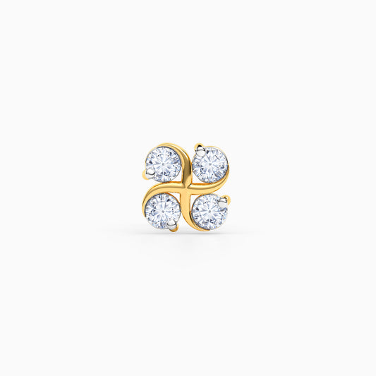 Gold Floral Bloom Lab Grown Diamond Nosepin