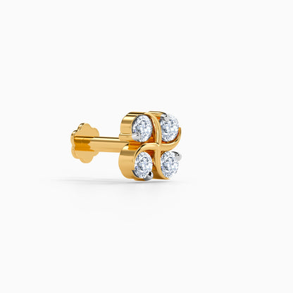Gold Floral Bloom Lab Grown Diamond Nosepin
