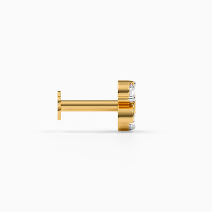Gold Floral Bloom Lab Grown Diamond Nosepin