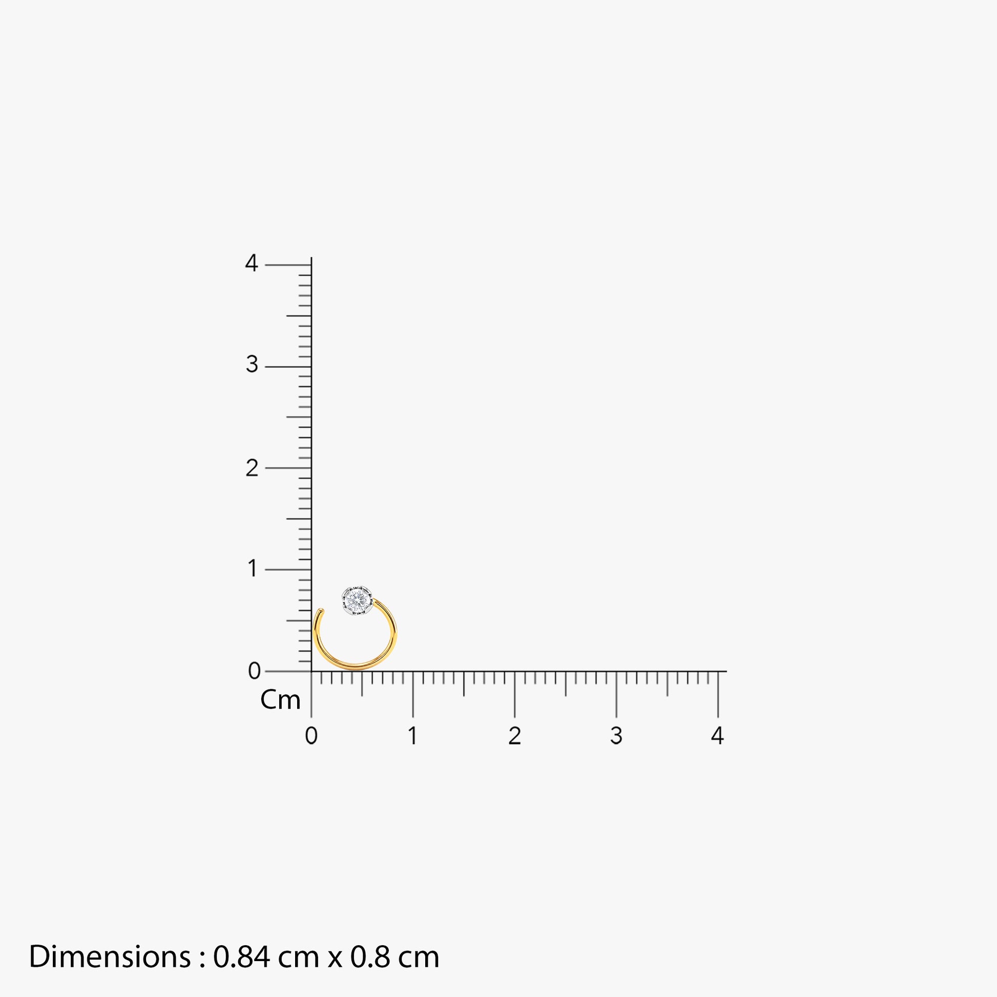 Gold Shynora Lab Grown Diamond Nose Pin