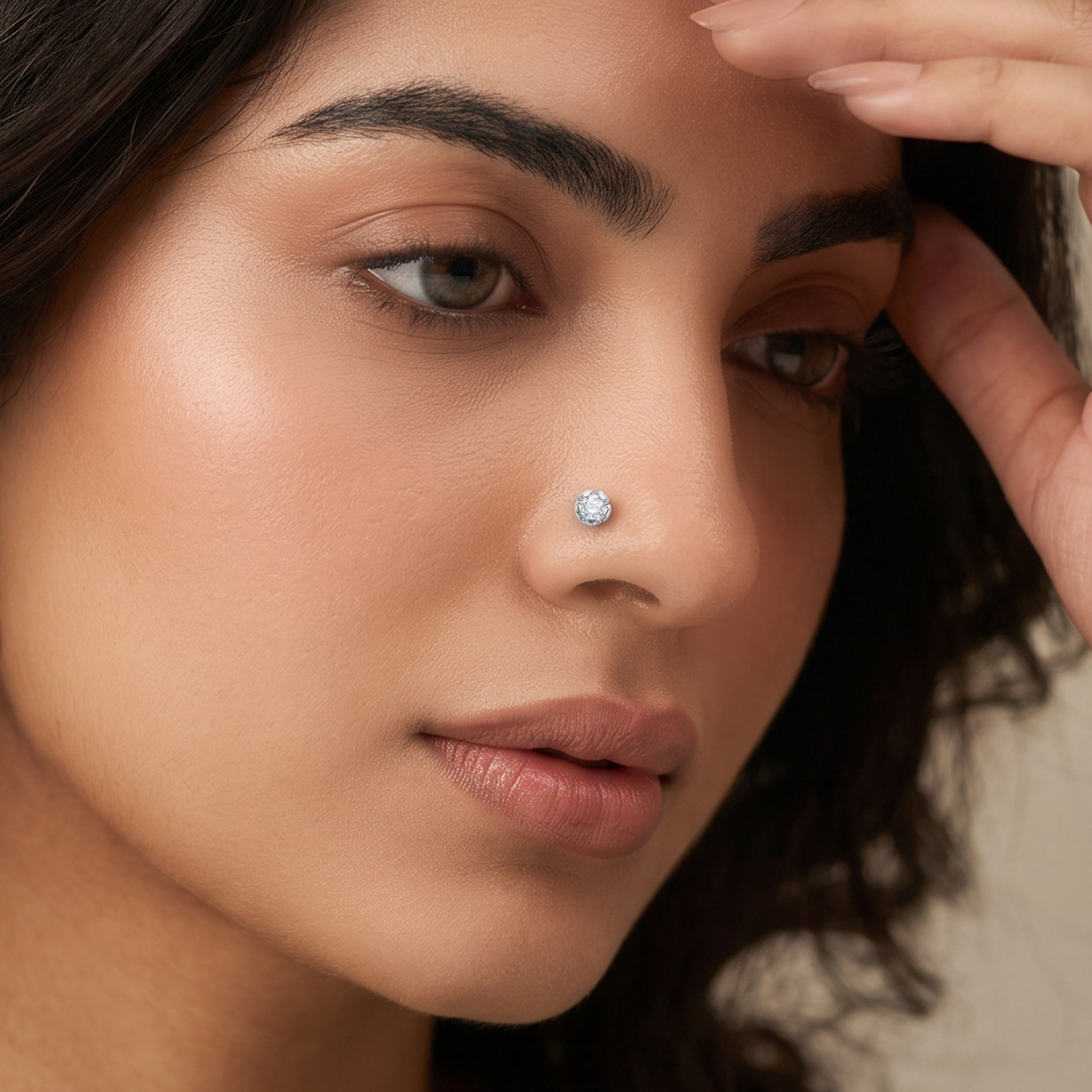 Gold Glintelle Lab Grown Diamond Nose Pin