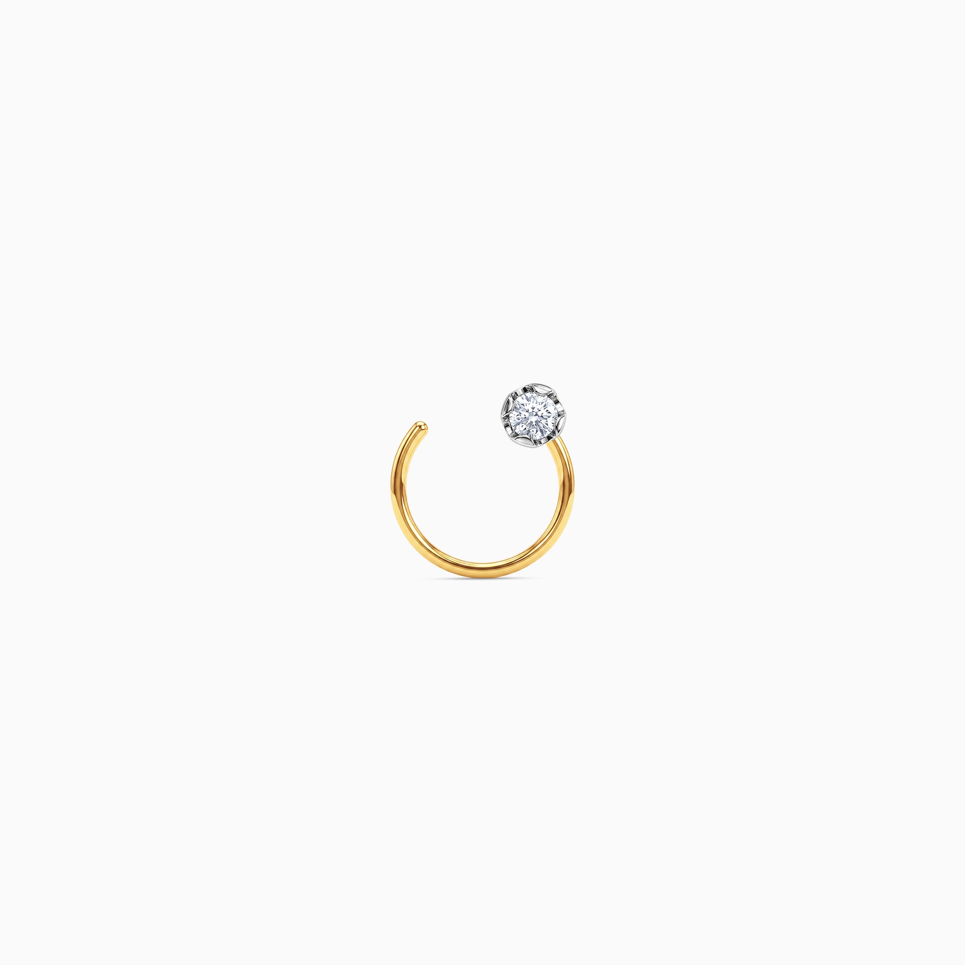 Gold Medallion Lab Grown Diamond Nose Pin