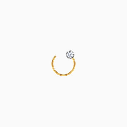 Gold Medallion Lab Grown Diamond Nose Pin