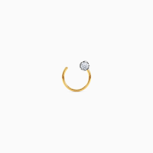 Gold Medallion Lab Grown Diamond Nose Pin