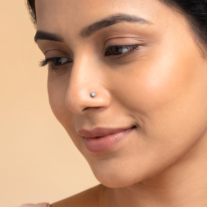 Gold Medallion Lab Grown Diamond Nose Pin