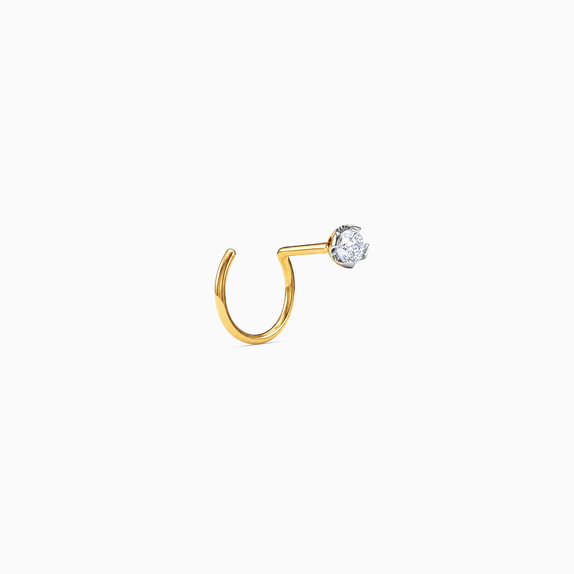 Gold Medallion Lab Grown Diamond Nose Pin