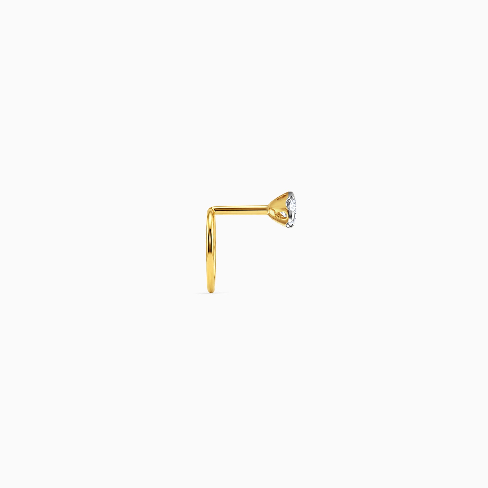 Gold Medallion Lab Grown Diamond Nose Pin