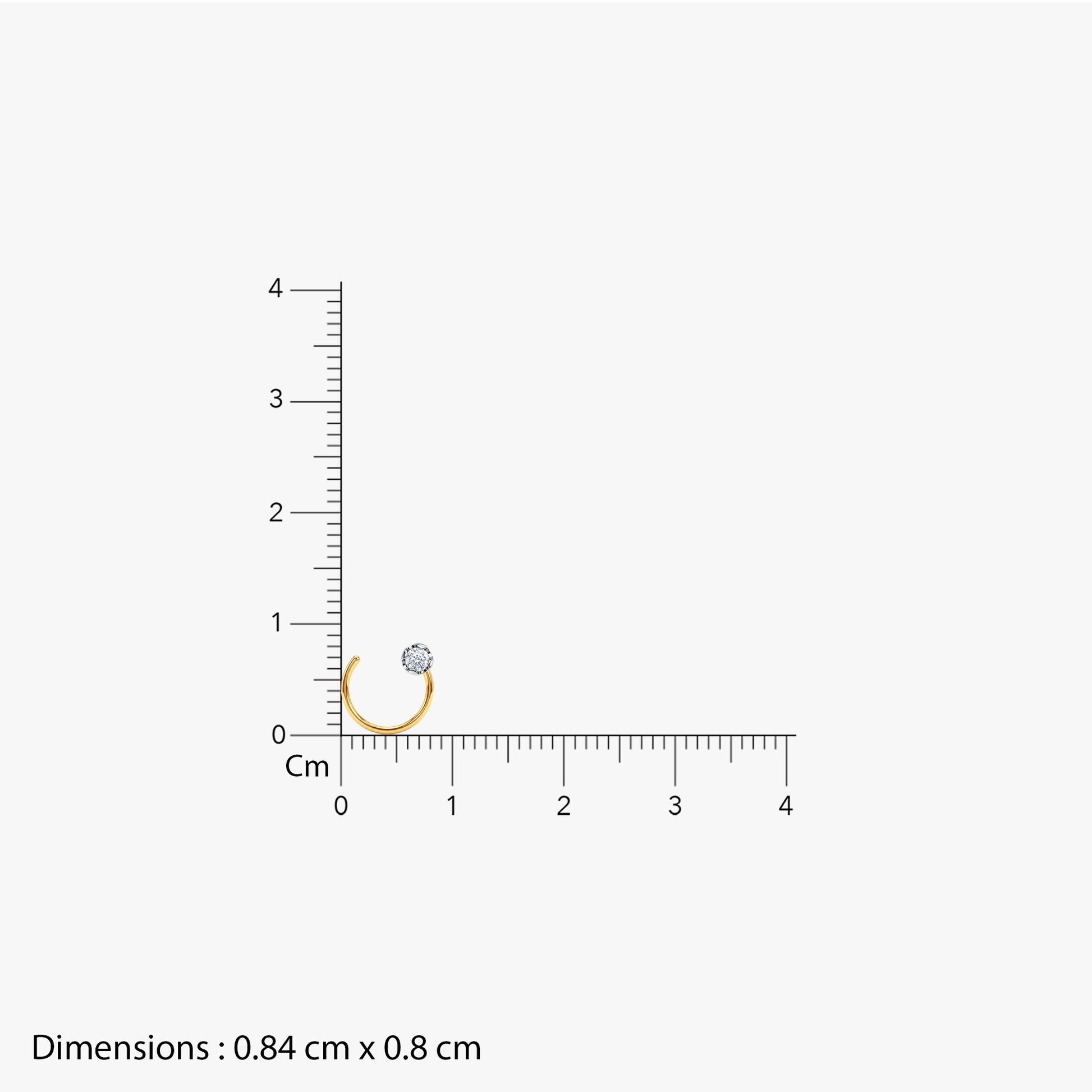 Gold Medallion Lab Grown Diamond Nose Pin