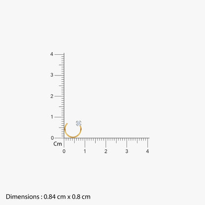 Gold Gleamora Lab Grown Diamond Nose Pin