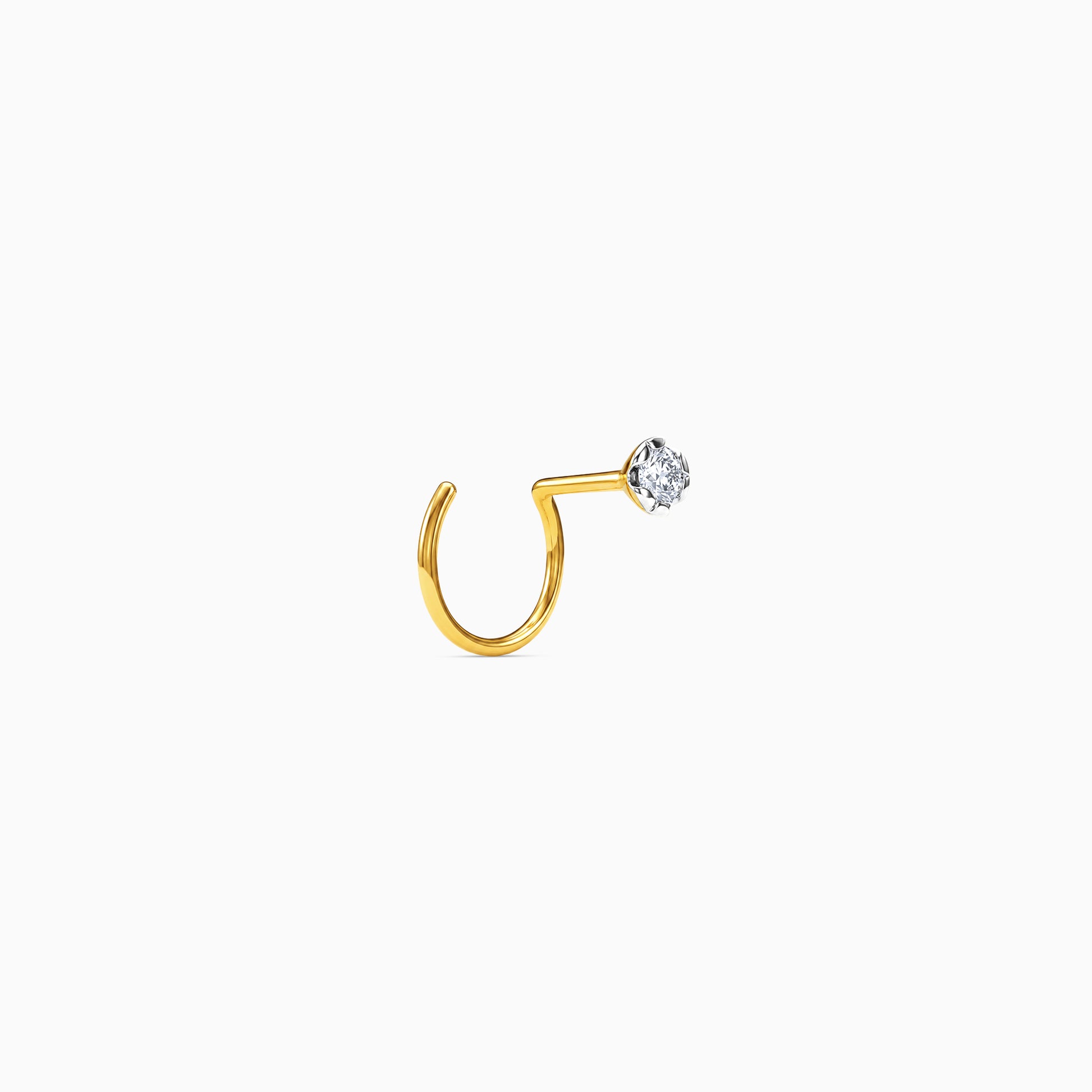 Gold Olea Lab Grown Diamond Nose Pin