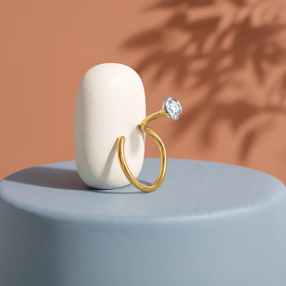 Gold Olea Lab Grown Diamond Nose Pin