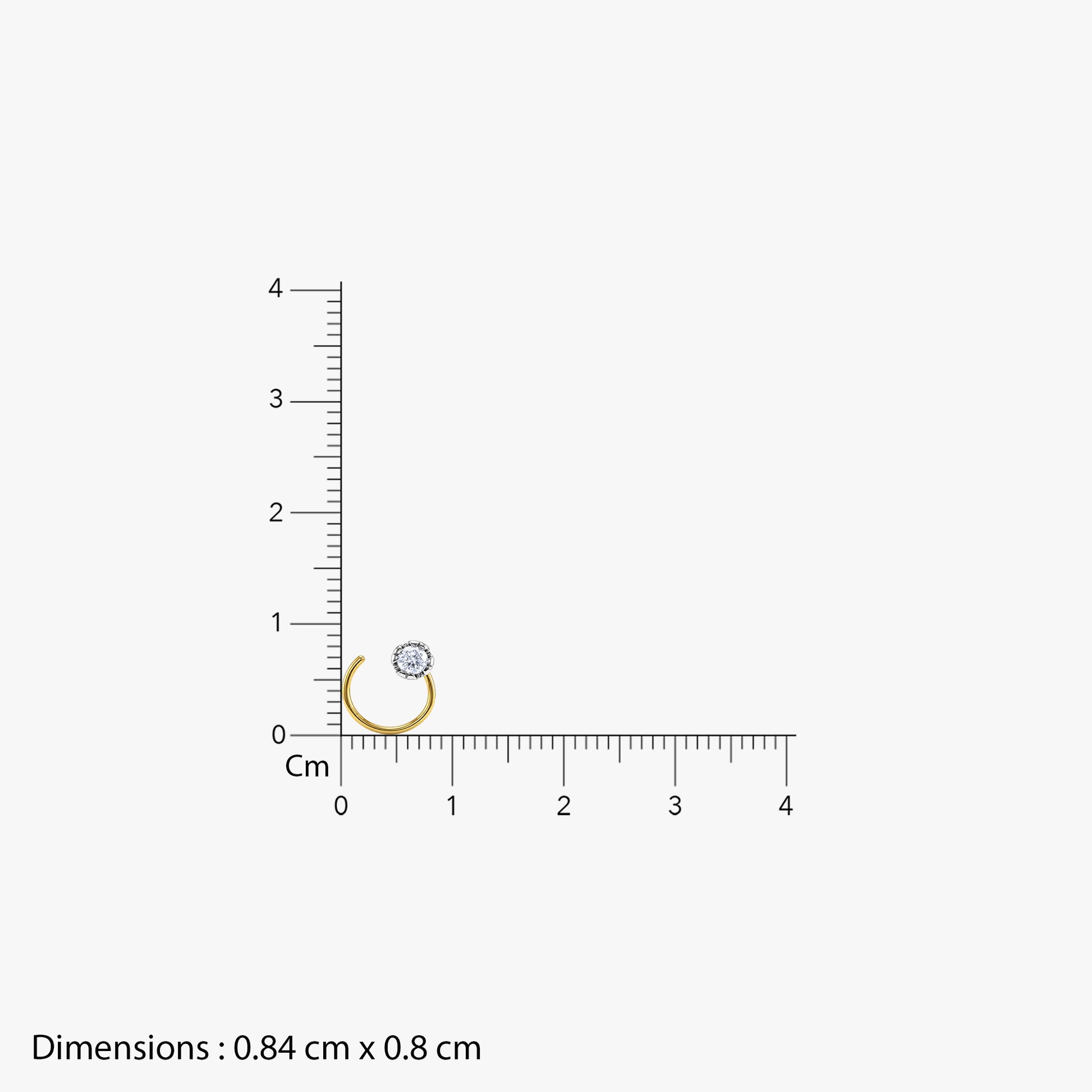 Gold Quiet Glow Lab Grown Diamond Nose Pin