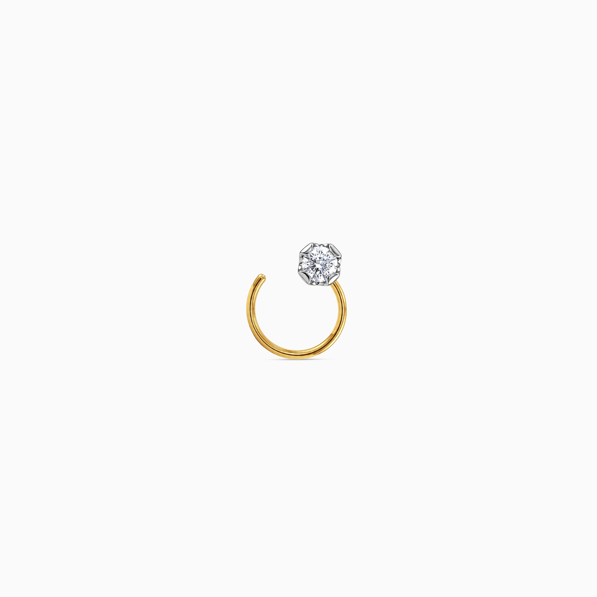 Gold Sunlit Grace Lab Grown Diamond Nose Pin