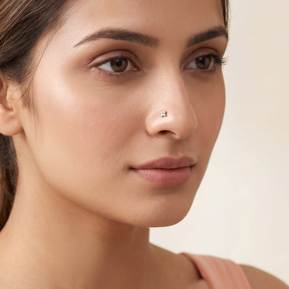Gold Blossom Veil Lab Grown Diamond Nose Pin
